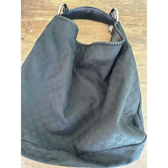Gucci GG canvas Horsebit handbag with silver hardware- Authentic - Picture 1 of 12